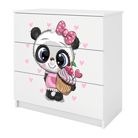 KOMMODE Babydreams Panda 81/81/41 - Weiß, Holzwerkstoff (81/81/41cm) - RAUMHIRSCH FURNITURE