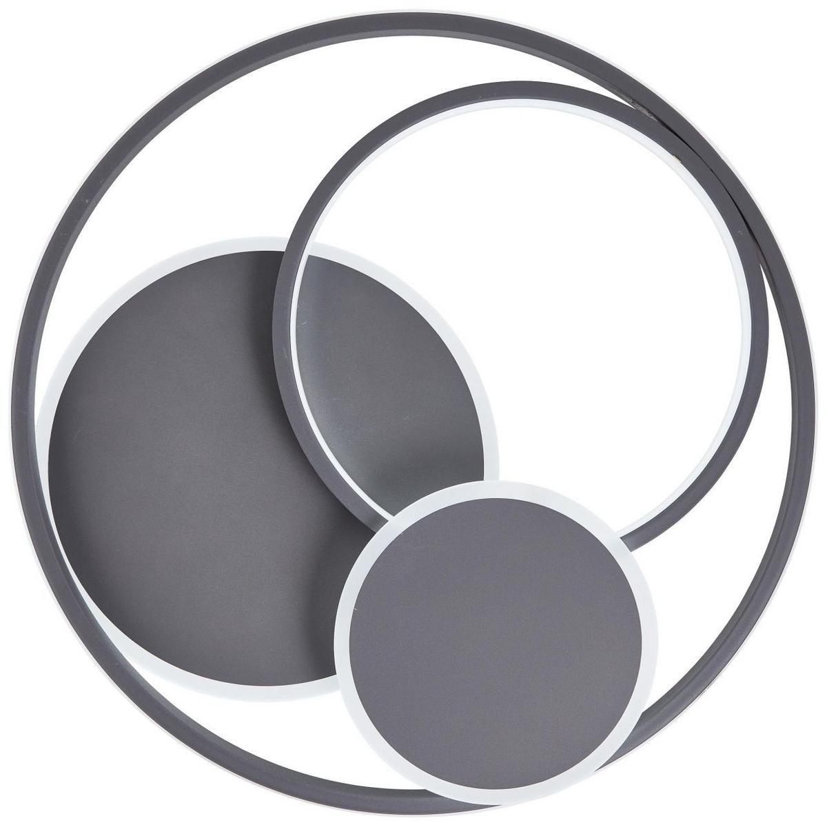 DECKENLEUCHTE Runda G99371/22 - Grau, Metall (50/50/7cm) - Brilliant