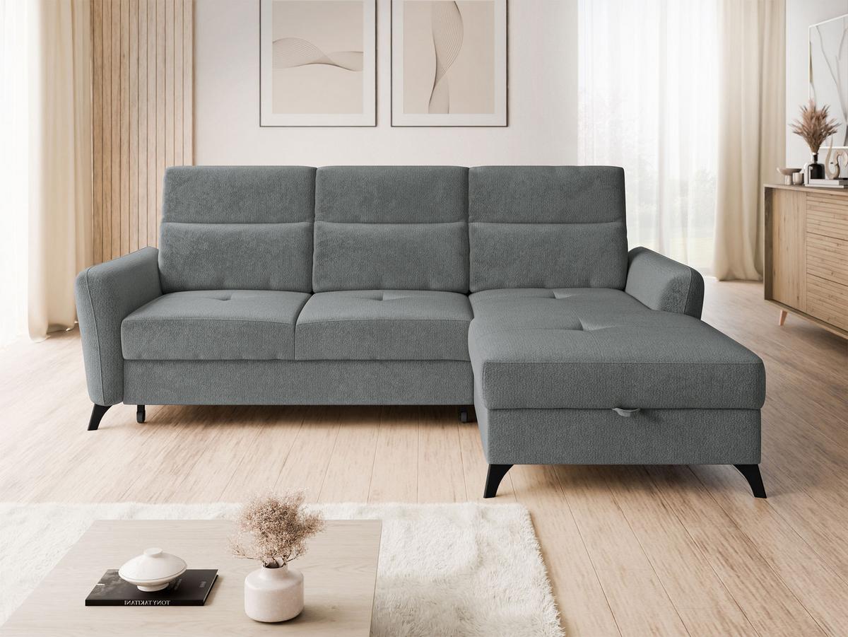 ECKSOFA Talia, Seite: Rechts 2R-LC - Graphitfarben/Schwarz, Holz/Kunststoff (238/167cm) - MIRJAN24