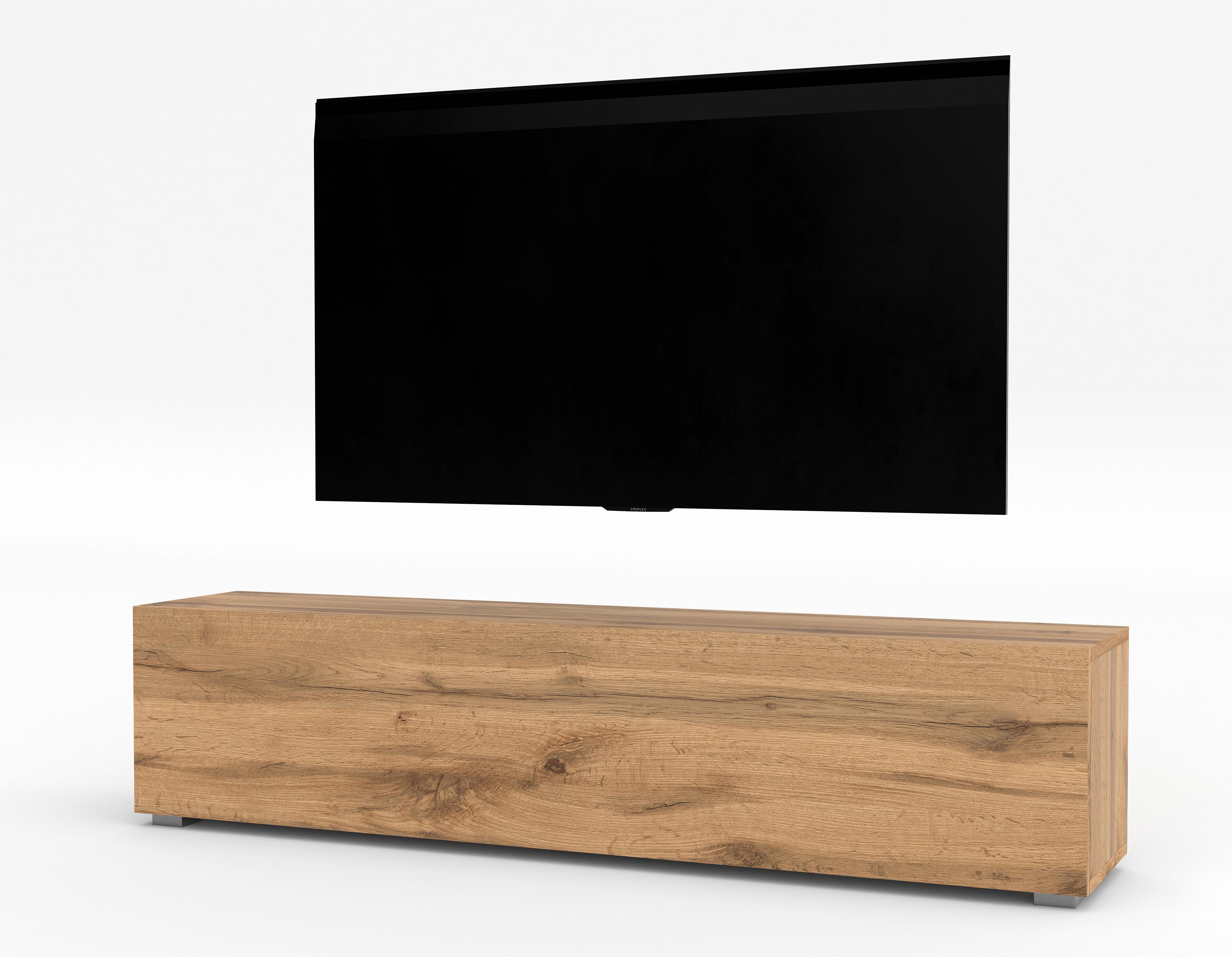 LOWBOARD ZIVOLLI 160 Wotan 160/36,5/32 cm – Hängend und Stehend - Hellbraun, Holzwerkstoff/Kunststoff (160/36.5/32cm) - AX Living