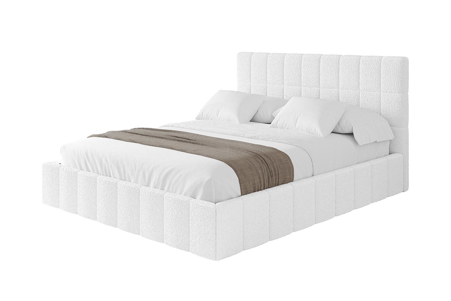 POLSTERBETT mit Bettkasten und Lattenrost, Boxbett ohne Matratze - AMEA 140x200 Weiß - Weiß, Holzwerkstoff/Textil (140/200cm) - ALTDECOR
