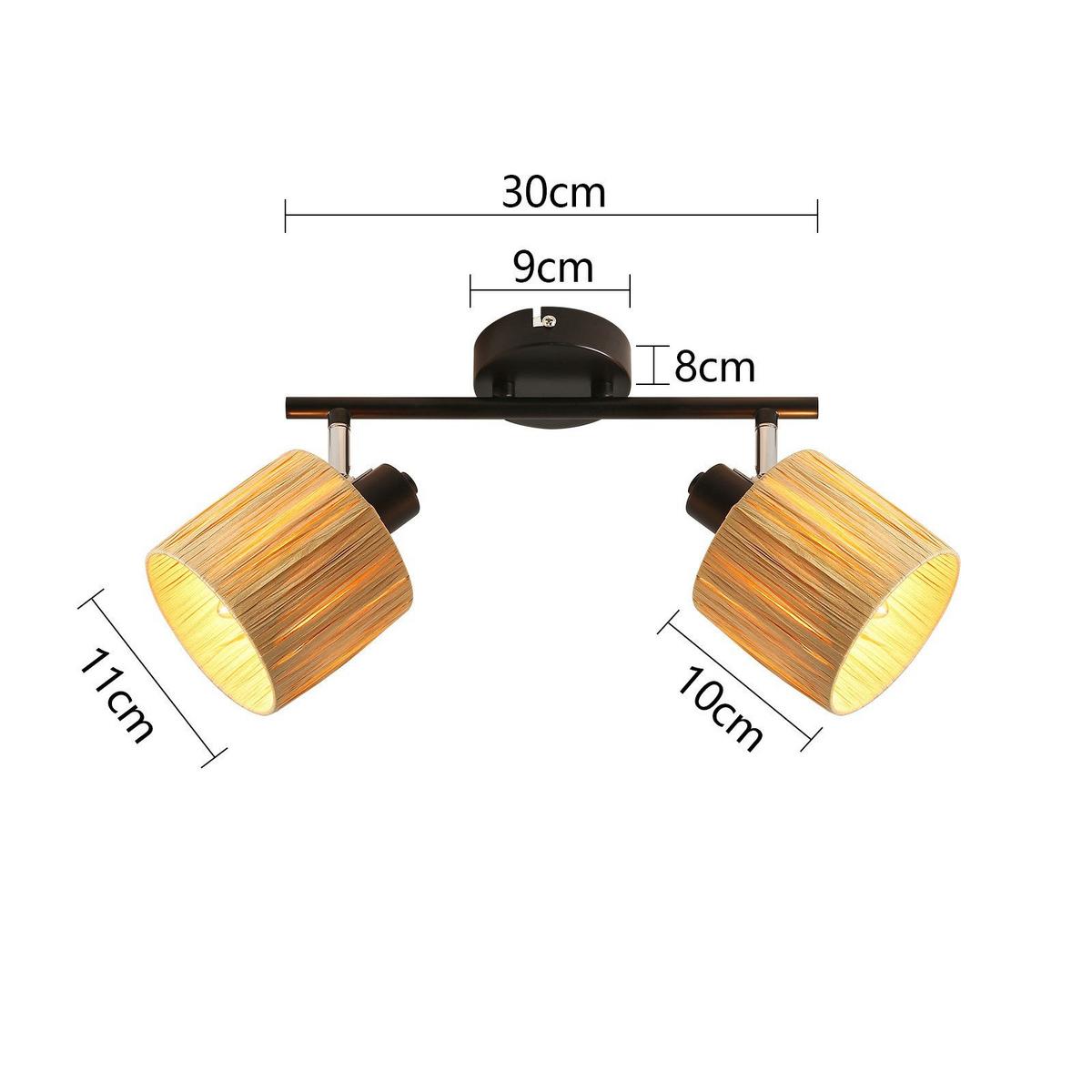 DECKENSTRAHLER Magnano 2-flammig 34.5/17.5/16.5cm - Schwarz, Metall (34.5/17.5/16.5cm) - Nettlife