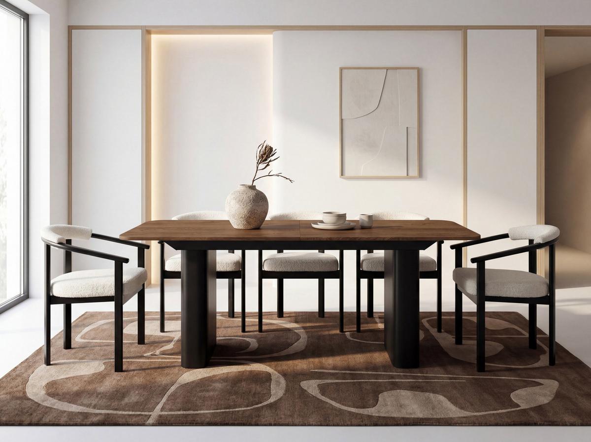 ESSTISCH Riven rechteckig ausziehbar verlängerbar mit Butterfly-Auszug, Eiche Braun Rustikal 180-276/90/76 cm - Alteiche/Schwarz, Holzwerkstoff/Metall (90/276/76cm) - WFL GROUP