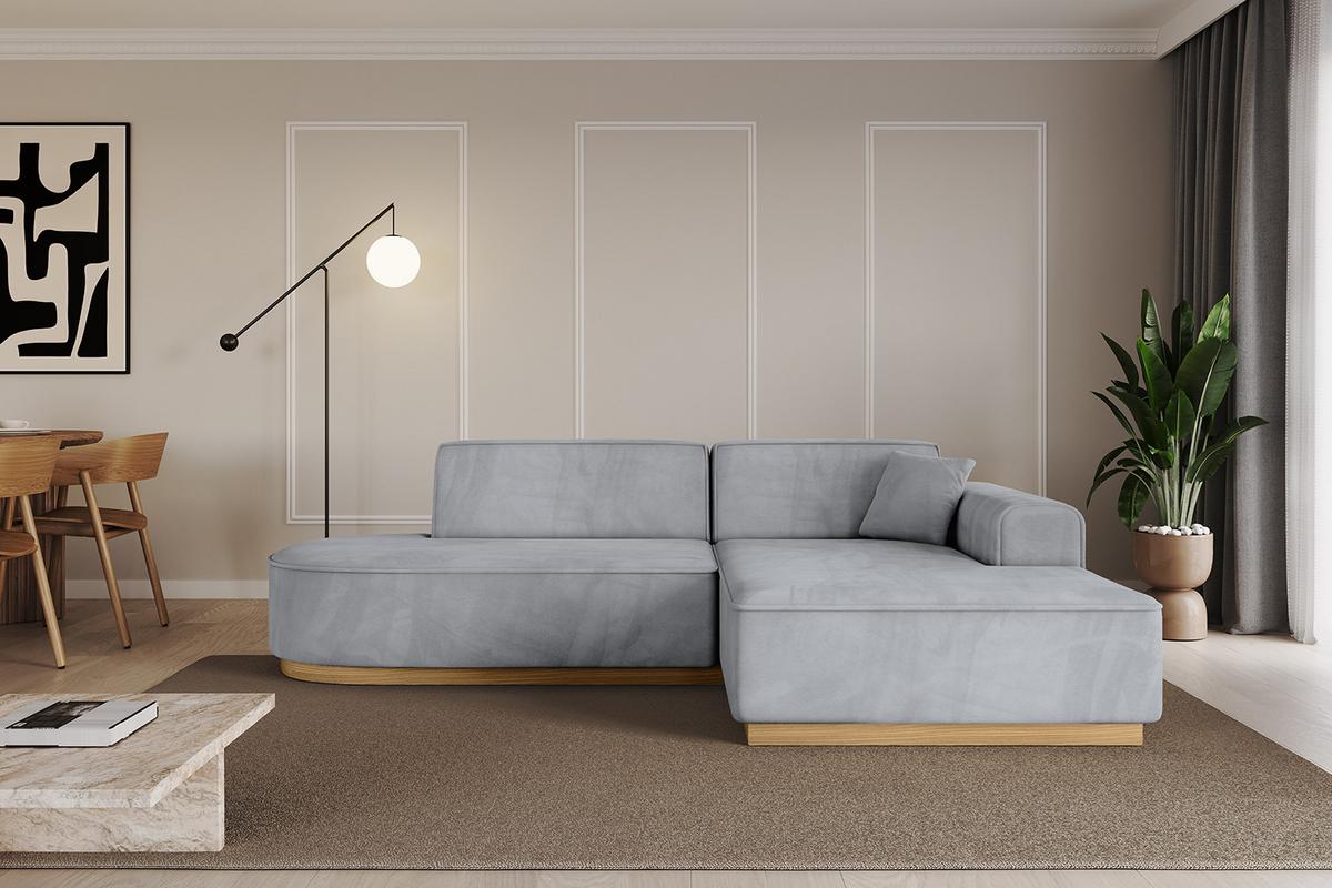 ECKSOFA Ottomane Rechts IREA-L1-v2 - 232x165x80 cm Grau - Titanfarben, Holzwerkstoff/Textil (232/165cm) - ALTDECOR