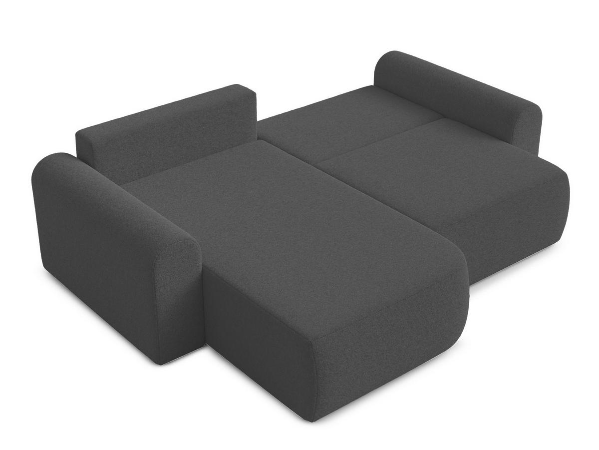 ECKSOFA L Form Otterton Dunkelgrau 250/180/95 cm Links mit Schlaffunktion - Schwarz/Grau, Kunststoff/Textil (180/250cm) - AX Living