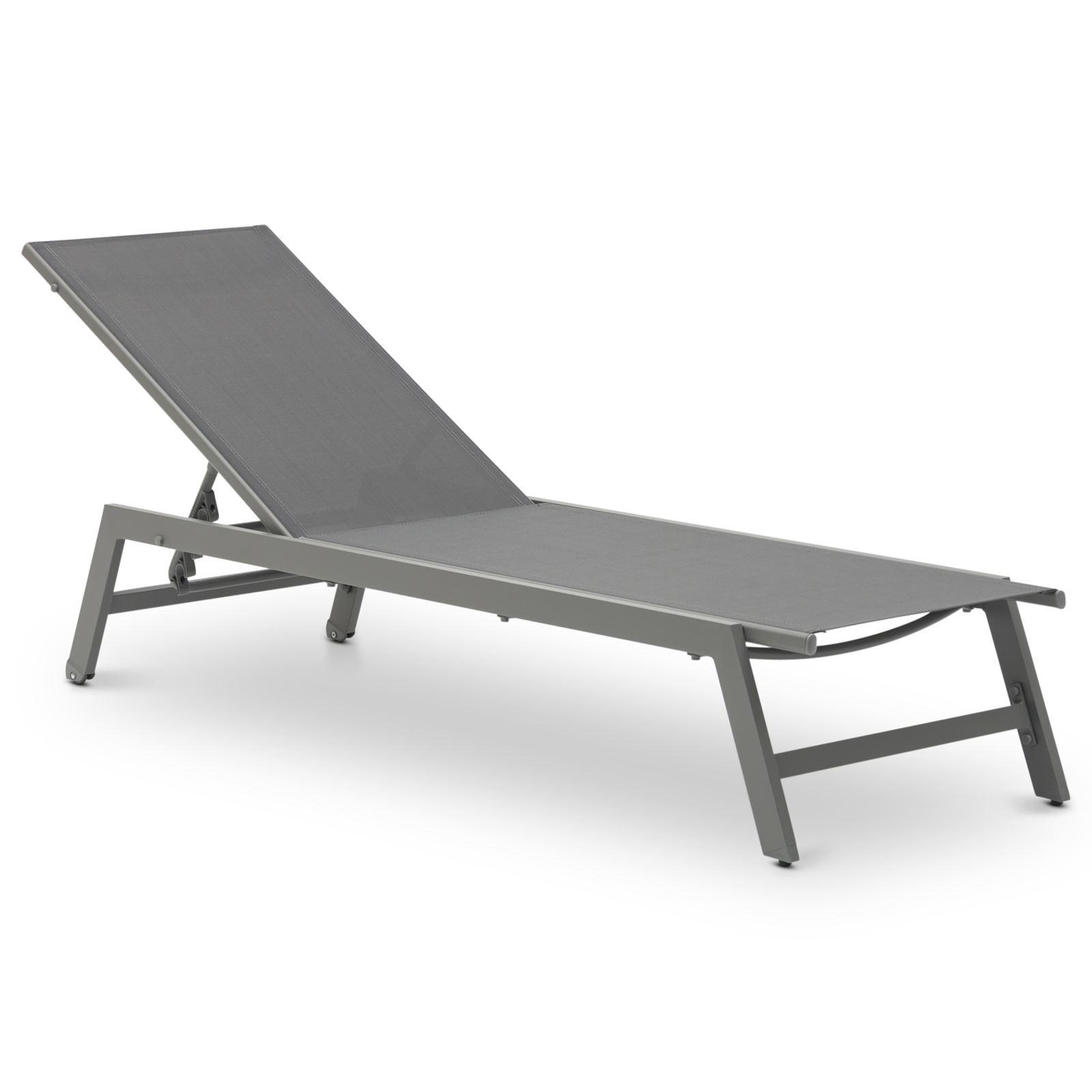 GARTENLIEGE ESPIRITU - Grau, Textil/Metall (192/31/55cm) - IDIMEX
