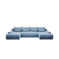 PANORAMASOFA Ivana 4 Sitzplätze Hellblau - Blau, Holz (350/85/172cm) - Petits-meubles