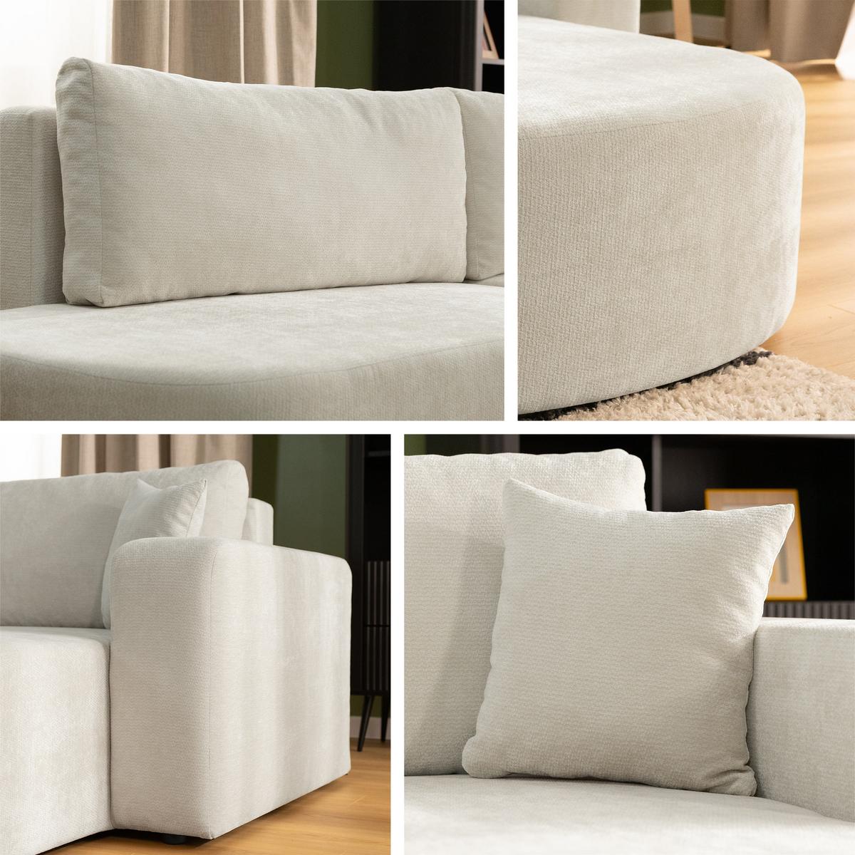 ECKSOFA Zerte, Seite: Links - Beige/Schwarz, Holz/Kunststoff (252/175cm) - MIRJAN24