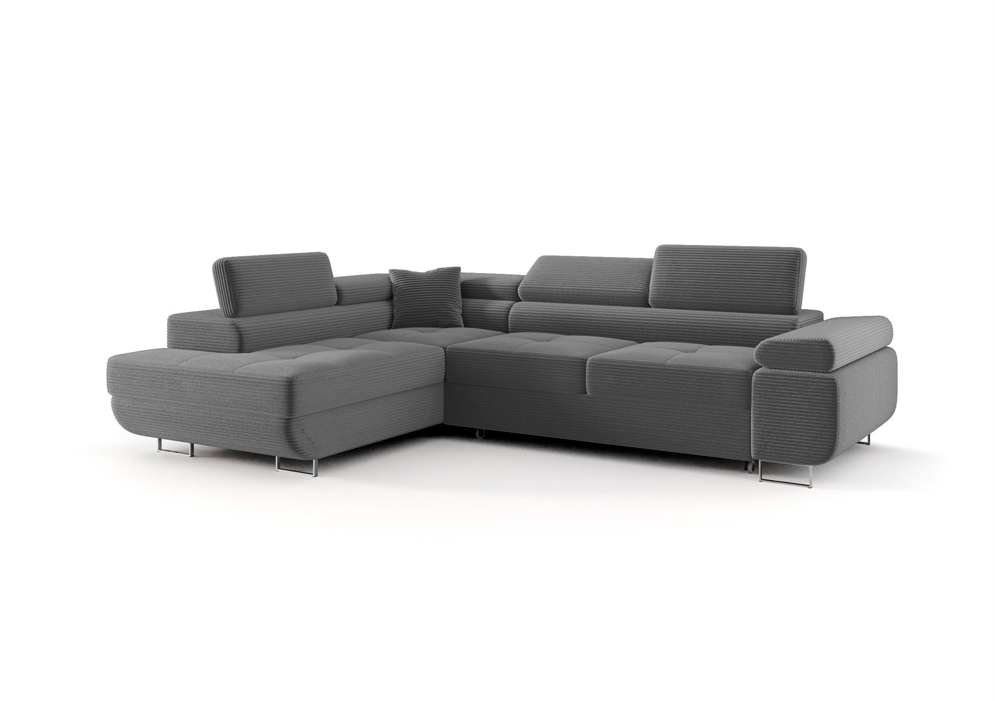 ECKSOFA Monaro Mit Schlaffunktion - Grau, Holzwerkstoff/Textil (202/275cm) - Fun Möbel
