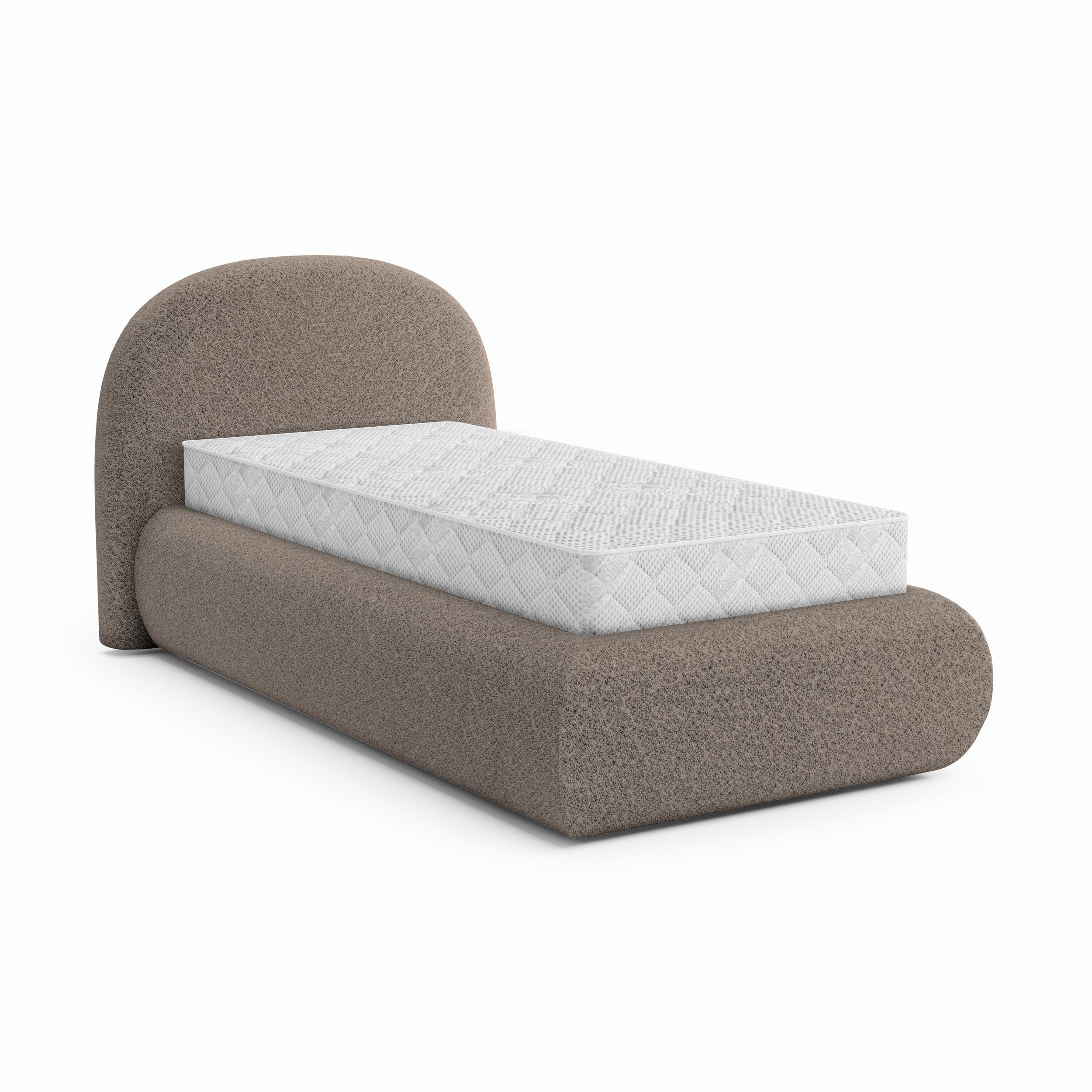 POLSTERBETT Motti 90x200, Einzelbett mit Bettkasten und Taschenfedernmatratze 20 cm, Cappuccino - Cappuccino, Holzwerkstoff (90/200cm) - Beautysofa