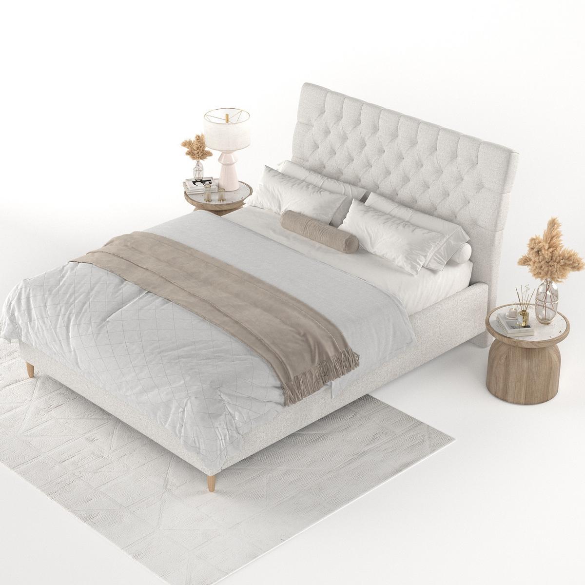 POLSTERBETT Lira 120/200 cm Hellbeige im Riva Stoff - Beige/Naturfarben, Holz/Holzwerkstoff (120/200cm) - AltaBeds