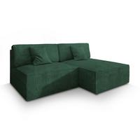 ECKSOFA FIORO P Grün Kordstoff mit Schlaffunktion - Grau/Grün, Holz/Kunststoff (204/148cm) - MASSENO
