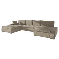 WOHNLANDSCHAFT Caro - Beige/Silberfarben, Holz/Textil (394/80/213cm) - MIRJAN24
