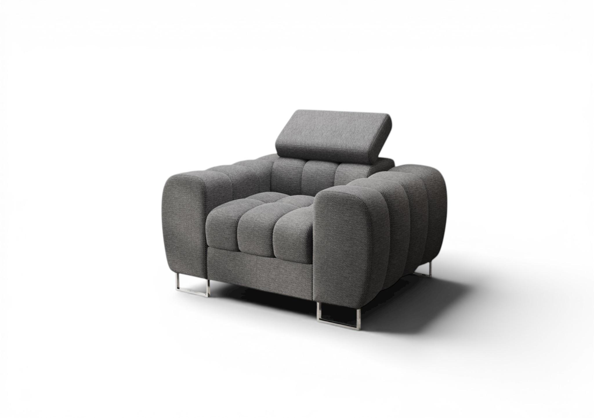SESSEL Bastien In Stoff Aragon - Grau, Holzwerkstoff/Textil (115/95/97cm) - Fun Möbel