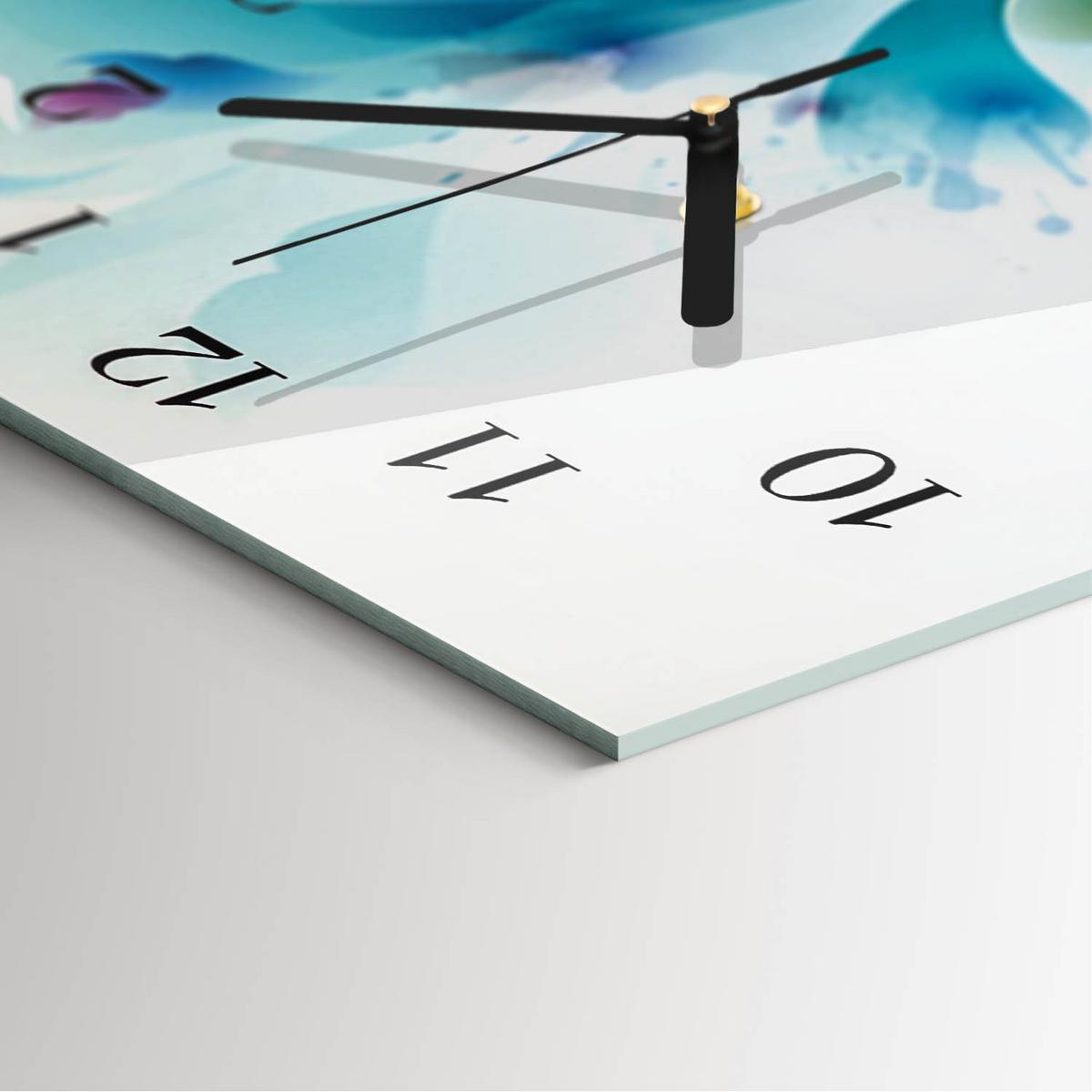 WANDUHR aus Glas 30x60 cm - Abstraktion - Blau, Glas (30/60/0.4cm) - TULUP