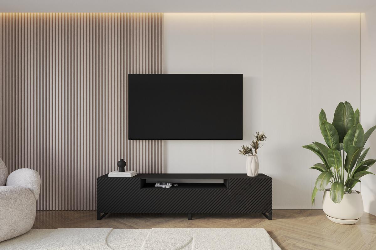 LOWBOARD ZENO-S 200x53x41 cm - Schwarz - Schwarz, Holzwerkstoff (200/53/41cm) - ALTDECOR
