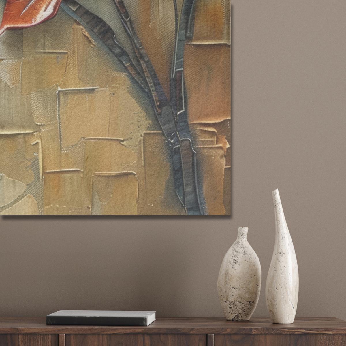 AKUSTIKBILD Baum - Abstrakt - Natur - Kunst Wanddeko 70x100 cm - Goldfarben, Kunststoff (70/100/0.9cm) - MuchoWow