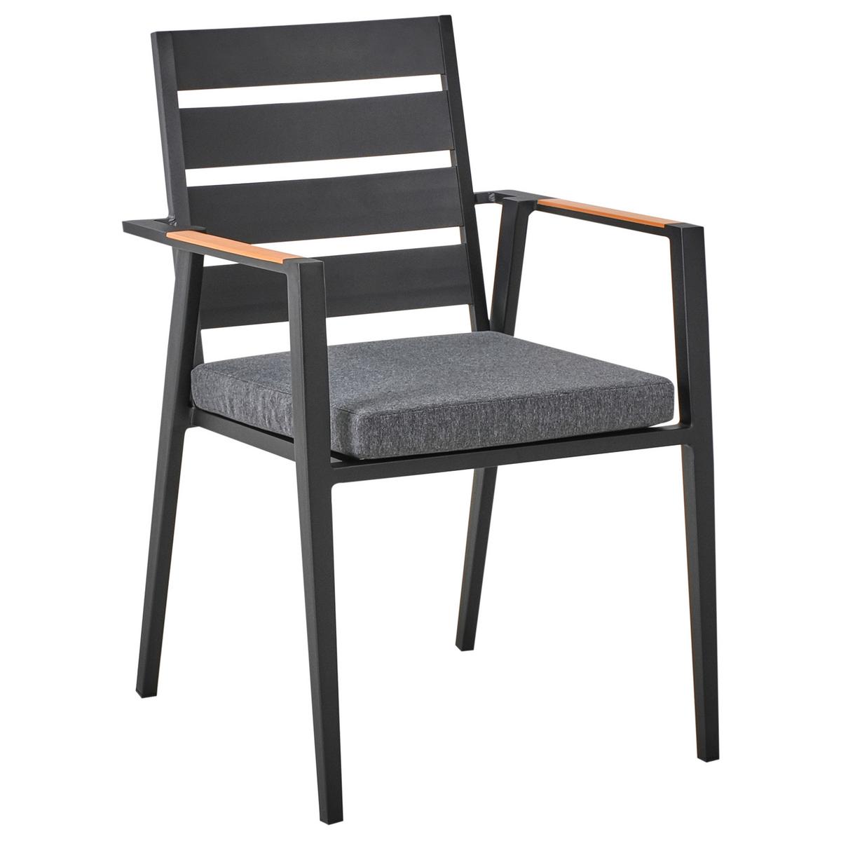 GARTENMÖBEL-SET 4-Sitzer Schwarz Metall Maletto/taviano - Schwarz, Metall - Beliani
