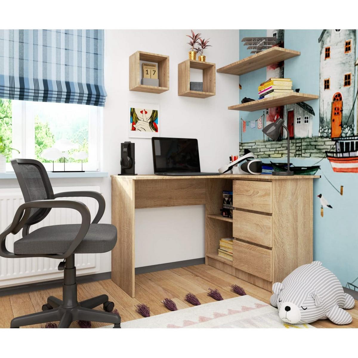 SCHREIBTISCH Eiche Sonoma 77/124/85 - Sonoma Eiche, Holzwerkstoff (155/85/77cm) - RAUMHIRSCH FURNITURE