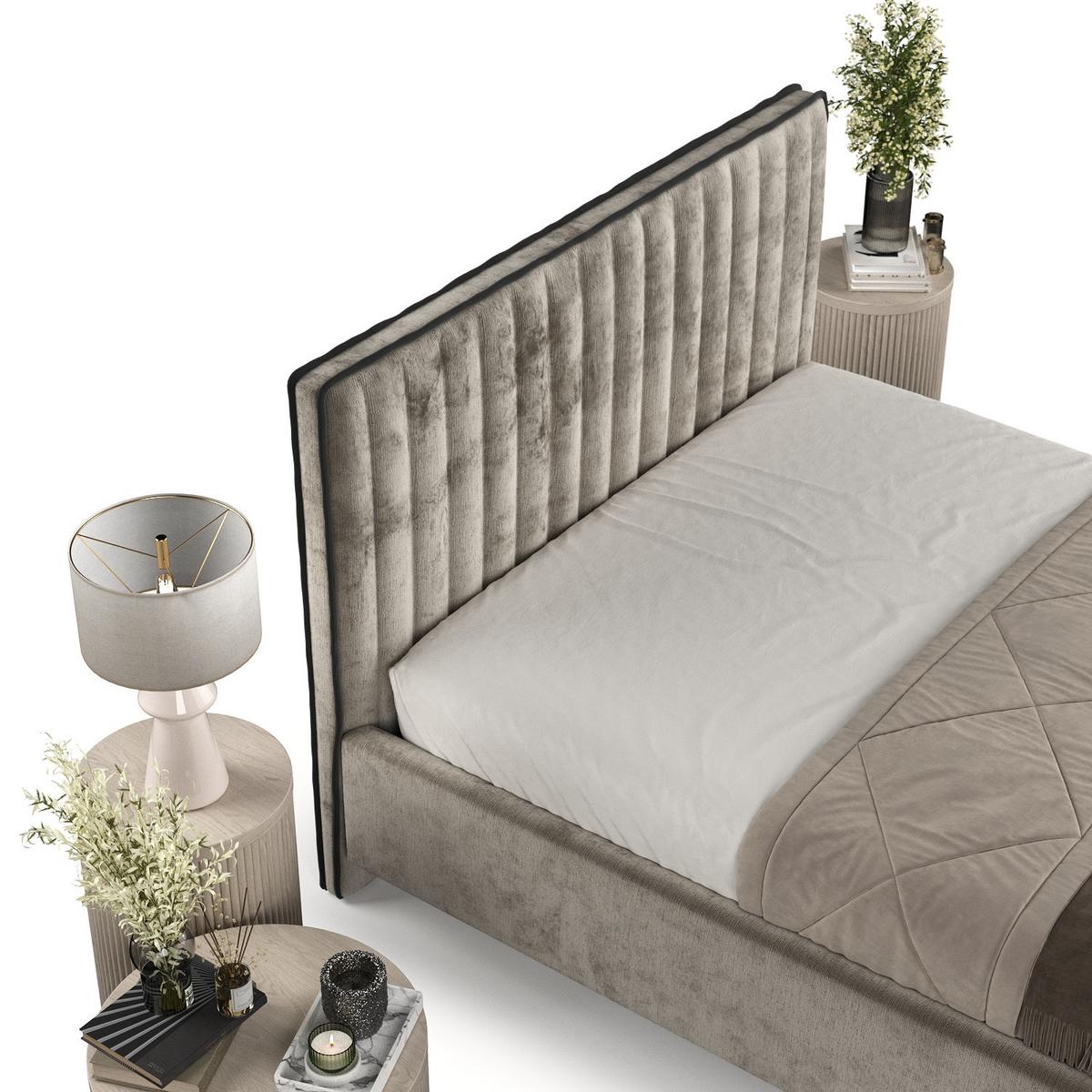 POLSTERBETT Aria 160/200 cm Beige im Lotta Stoff - Beige/Naturfarben, Holz/Holzwerkstoff (160/200cm) - AltaBeds