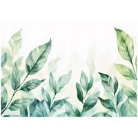 FOTOTAPETE Blätter Natur Grün Vlies Tapete Wohnzimmer 350x250 - Grün, Papier (350/250cm) - Wallarena