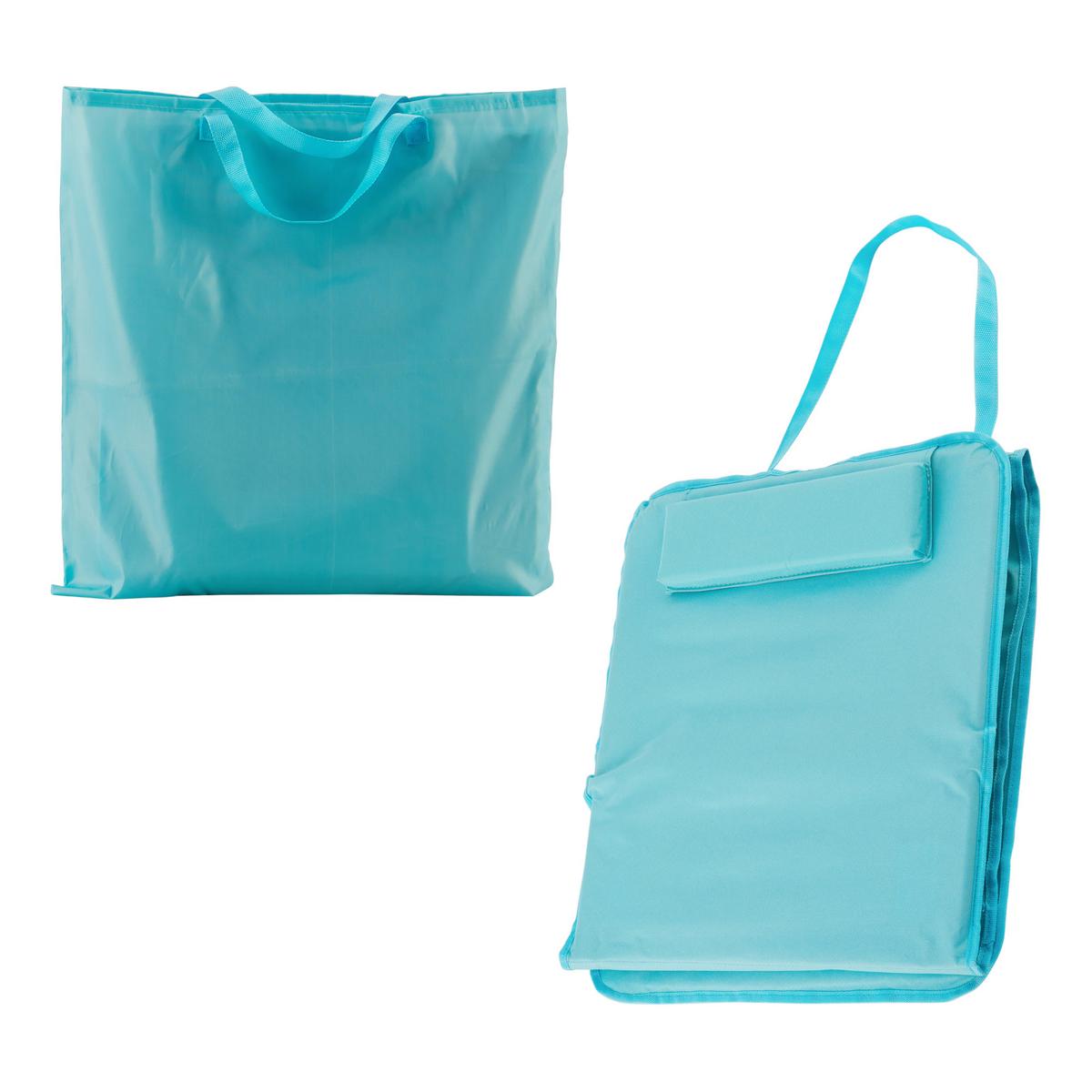 STRANDMATTEN-SET 2 TLG. Cellorigo - Türkis, Textil/Metall (160/42/49cm) - [en.casa]