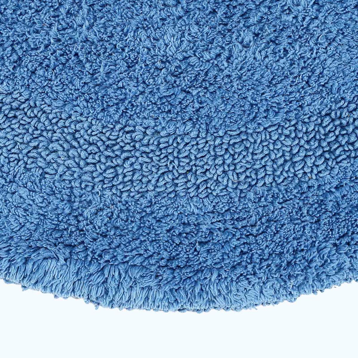 BADEMATTE 80 cm rund, 100% Baumwolle, wendbar - Blau, Textil (80/80cm) - Homescapes