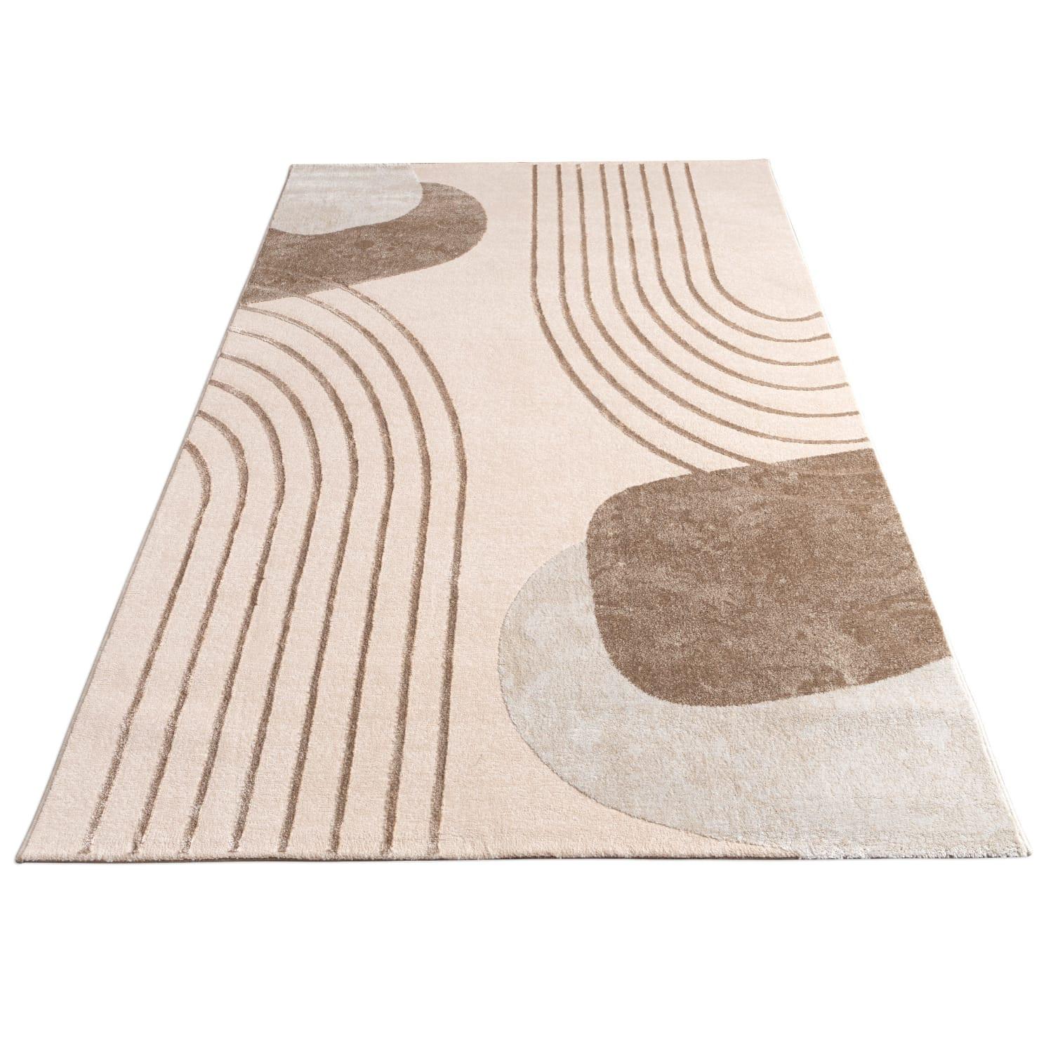 KURZFLORTEPPICH, abstrakt, aus Polypropylen, Florhöhe 11 mm, Beige, 80 x 150 cm - Beige, Textil (150/80cm) - KADIMA DESIGN