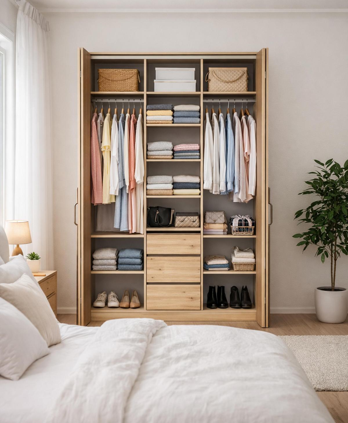 FALTTÜRENSCHRANK Omodeo 170 cm breit in Artisan-Eiche – mit WingLine-Falttüren - Eiche Artisan, Holzwerkstoff (170/240/58cm) - AX Living