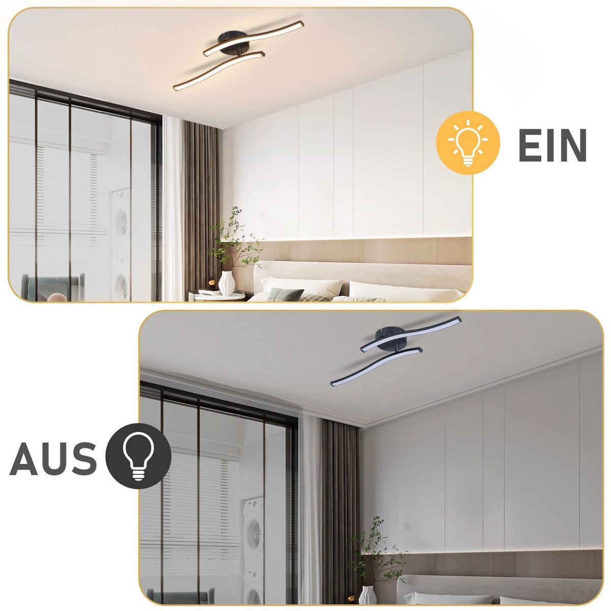 LED-DECKENLEUCHTE Kotz 10/51.5/7.3 cm - Schwarz, Kunststoff (51.5/10/7.3cm) - Nettlife