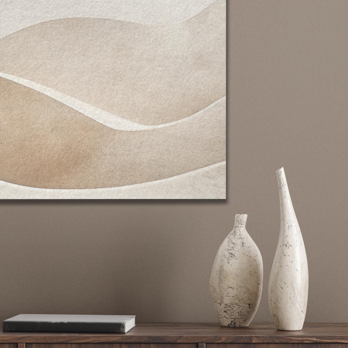 AKUSTIKBILD Beige - Natur - Abstrakt - Modern Wanddeko 70x50 cm - Beige, Kunststoff (70/50/0.9cm) - MuchoWow