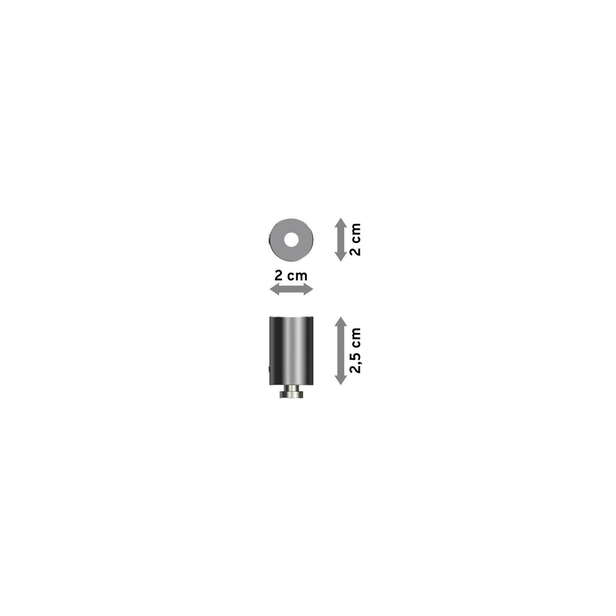 DECKENTRÄGER FÜR GARDINENSTANGEN INNENLAUF 20 mm Ø, Sonius 1-läufig, Chrom, Packung 2 Stück - Chromfarben, Metall (1.6/3/1.6cm) - INTERDECO