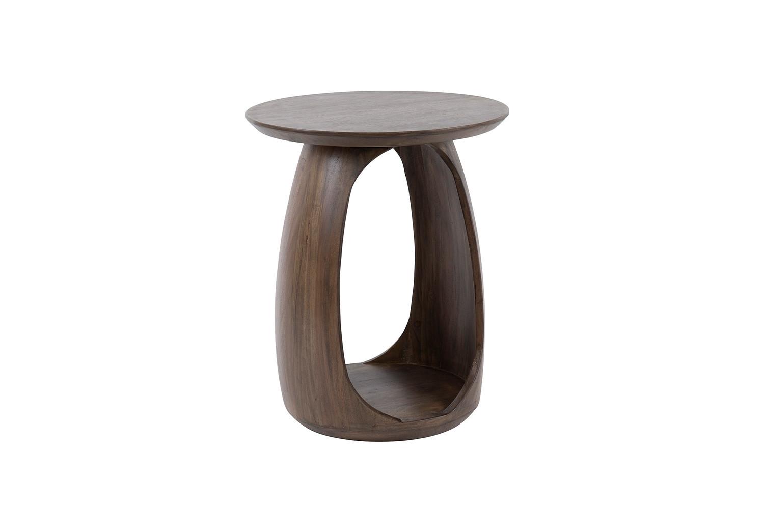 BEISTELLTISCH MEVA Braun Akazie - Braun, Akazienholz/Holz (45/45/56cm) - KAWOLA