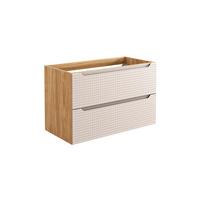 WASCHTISCHUNTERSCHRANK 90cm Mallory Beige und Holz - Braun, Holzwerkstoff (90/57/46cm) - Petits-meubles