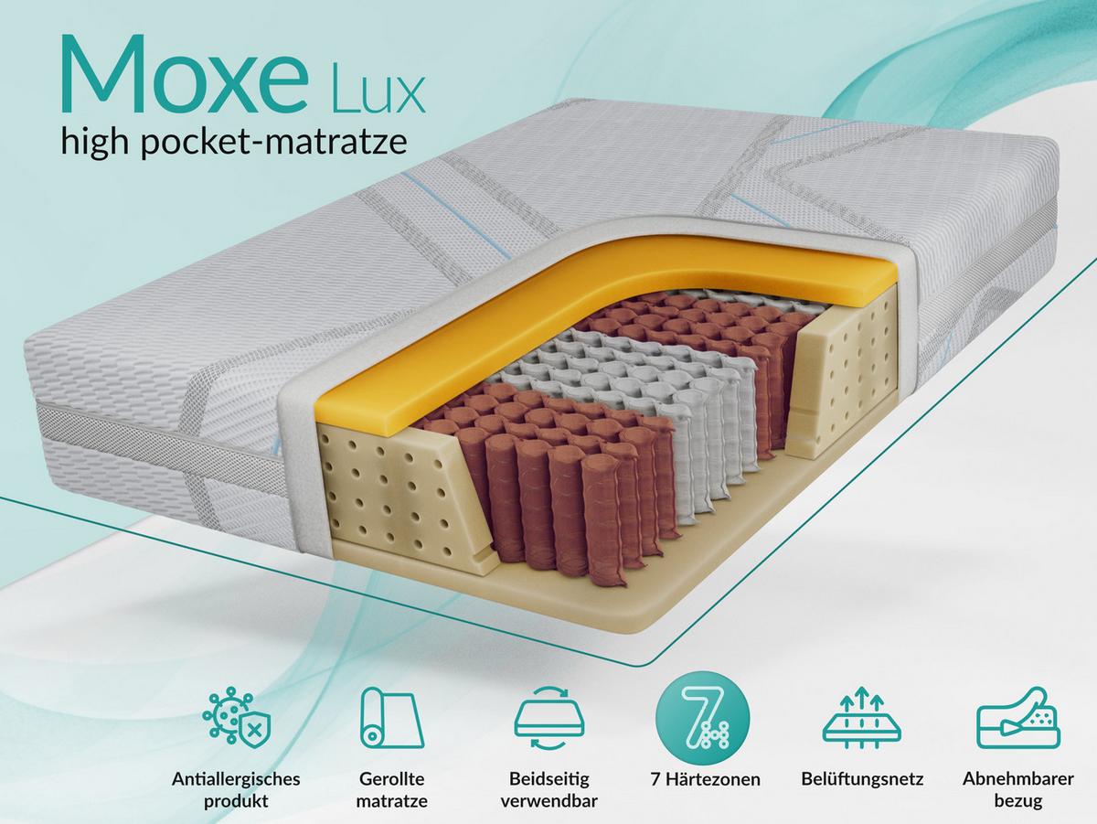 TASCHENMATRATZE MOXE - 200/200 - H3 - Lux - Multicolor, Textil (200/200cm) - MKS