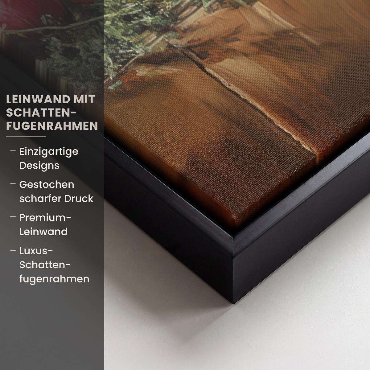 LEINWAND Bilder mit Rahmen - Stilleben - Kräuter - Gewürze - Früchte - Farbenfroh - 40x60 - Grün, Textil (40/60cm) - MuchoWow
