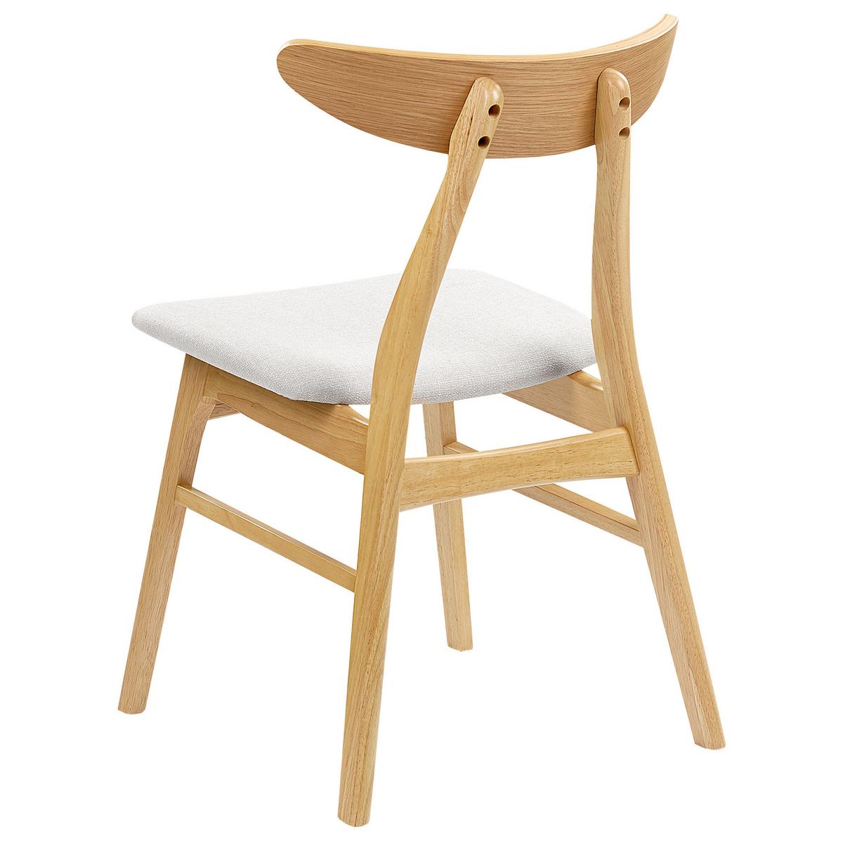 ESSZIMMERSTUHL 2er-Set Gummibaumholz Hellbraun/Hellgrau Holzfarbton Lynn - Hellbraun, Holz/Textil (49/78/47cm) - Beliani