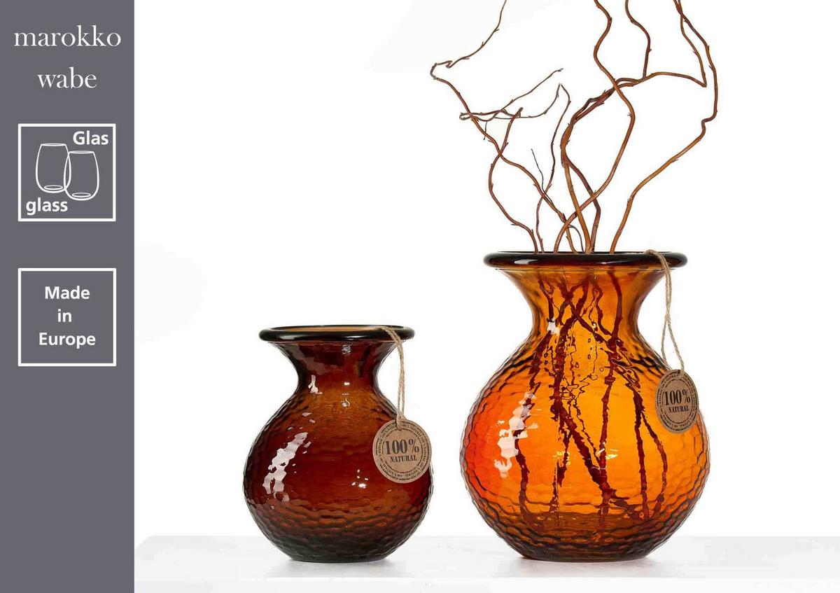 VASE Marokko Wabe braun 18,5 cm - Braun, Glas (14/18.5cm) - Ritzenhoff Breker