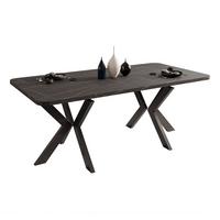 AUSZIEHTISCH DANTON 200/100/76 cm, Schwarz / Grigia Pietra (Steingrau) - Schwarz/Grau, Holzwerkstoff/Metall (100/200/76cm) - Idohome