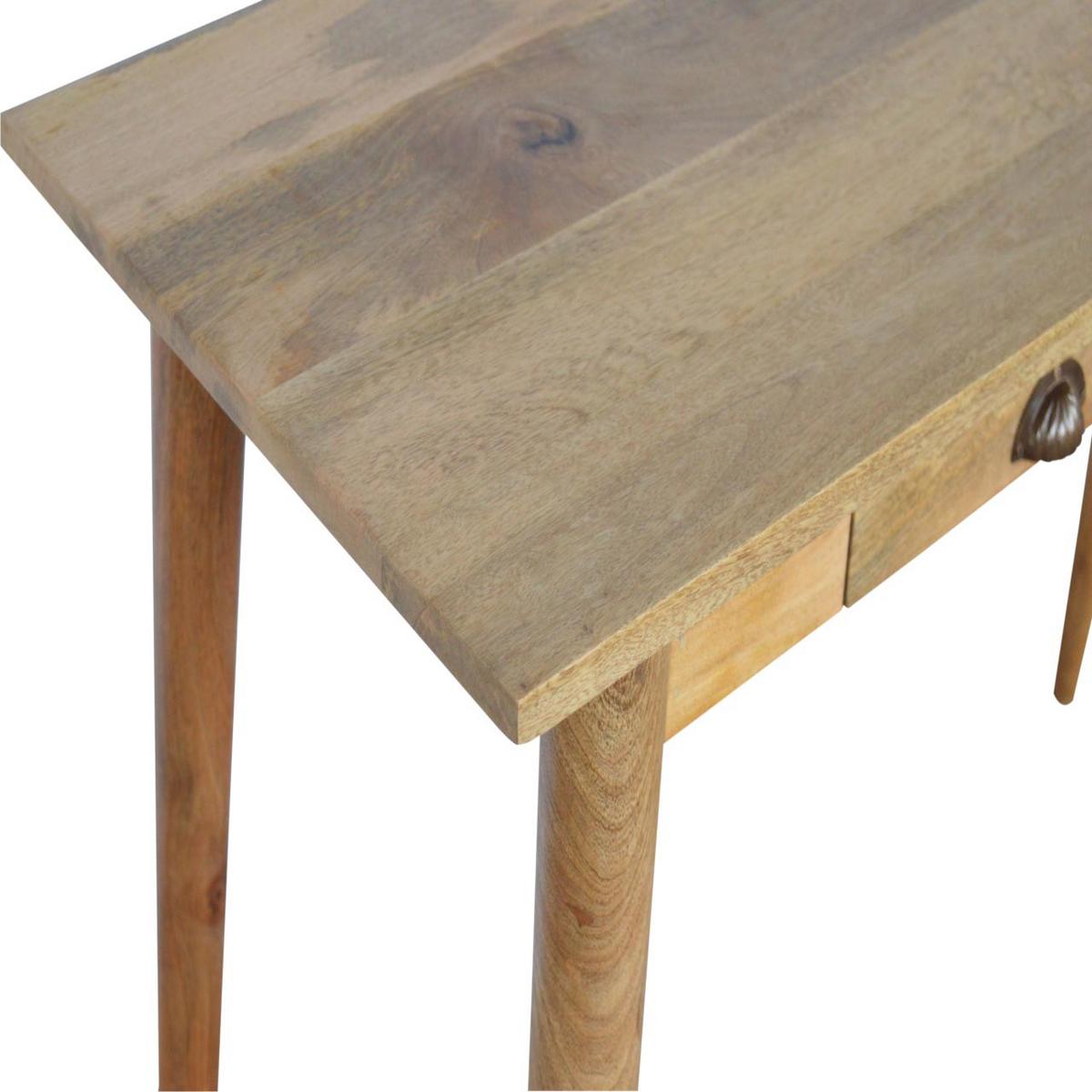 SCHREIBTISCH Akins, 2 Schublades, Nordische Beine - Messingfarben/Braun, Holz/Metall (45/120/78cm) - Artisan Furniture