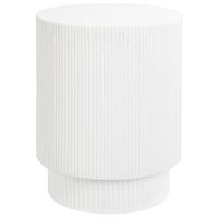 BEISTELLTISCH Beton weiß rund 35 cm Biccari - Weiß, Stein (35/35/45cm) - Beliani