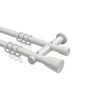 GARDINENSTANGE Platon Sitra 200 cm, 2-läufig, 20 mm Ø Weiß - Weiß, Metall (200cm) - INTERDECO