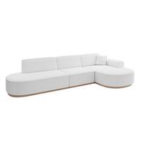ECKSOFA Ottomane Rechts MARI-L2-v1 - 328x171x83 cm Weiß Bouclé - Weiß, Holzwerkstoff/Textil (171/328cm) - ALTDECOR