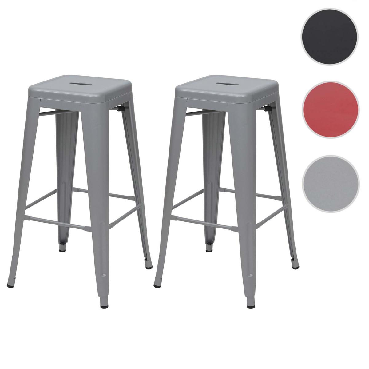 BARHOCKER Grau 2er-Set - Grau, Metall (43/77/43cm) - MCW