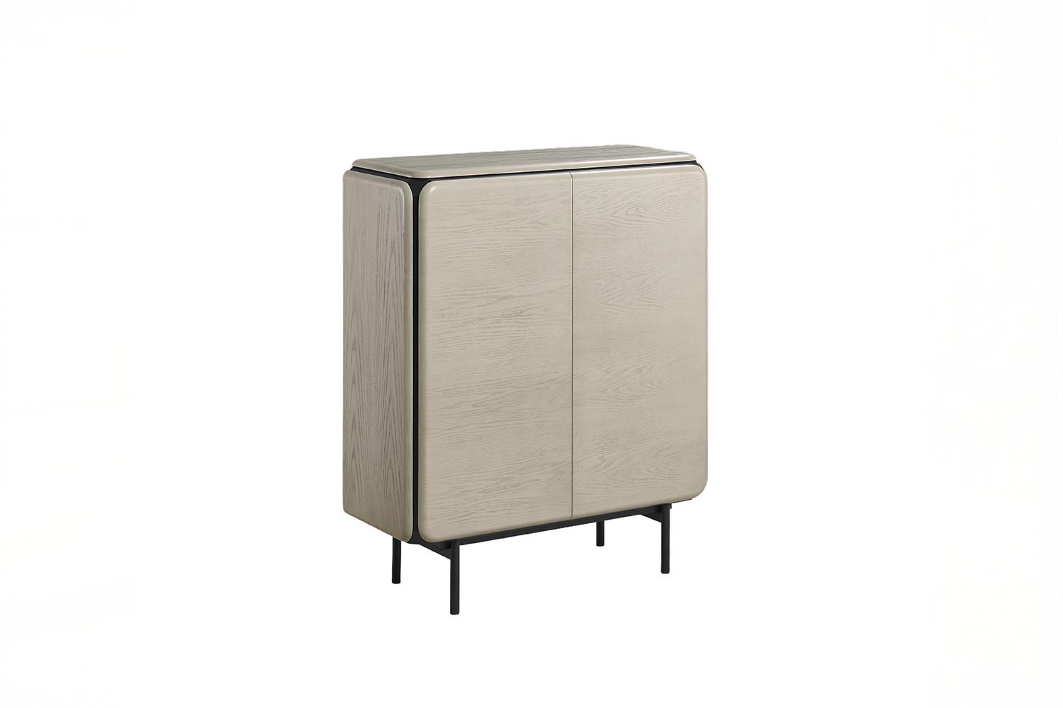HIGHBOARD AVRIL Grau Eiche - Schwarz/Grau, Holzwerkstoff/Metall (100/121/40cm) - KAWOLA