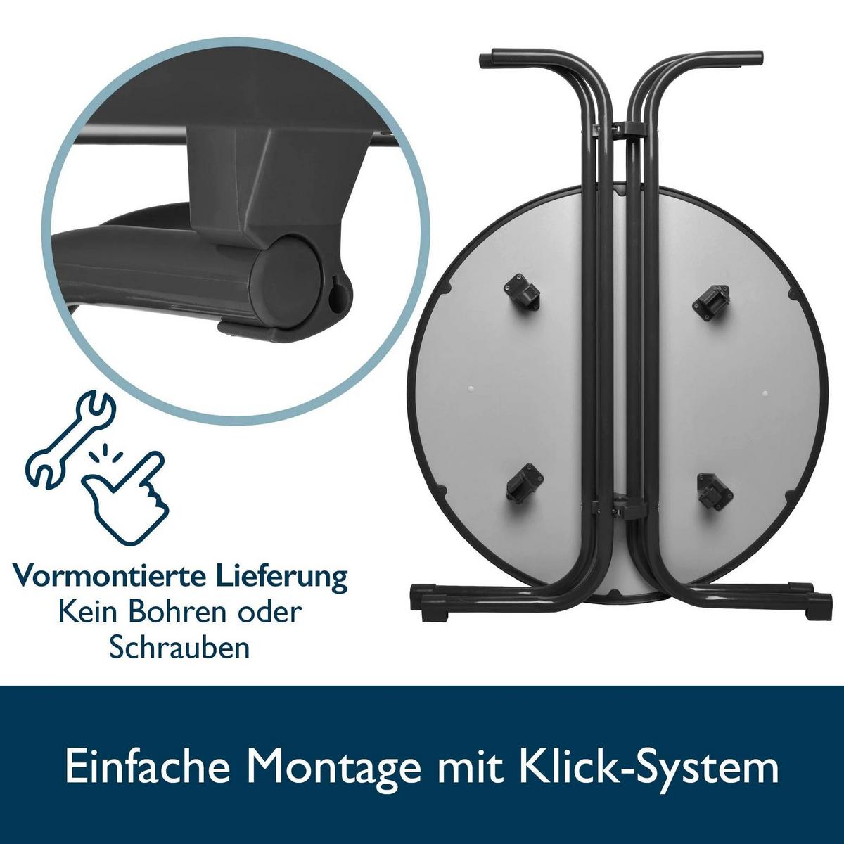 STEHTISCH Bellini Ø 60cm Grau mit Stella Stehtischhusse Ø 60cm Weiß - Weiß, Metall (60/60/110cm) - Beautissu 
