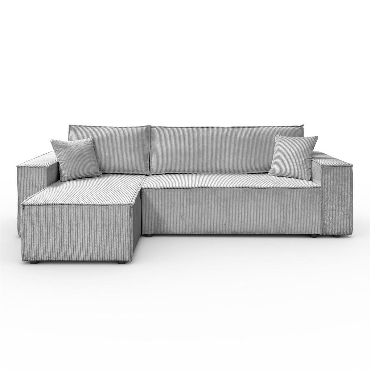 GEPOLSTERTES Ecksofa CARLOS L, Poso 110 - Hellgrau, Textil (247/143cm) - Lookway