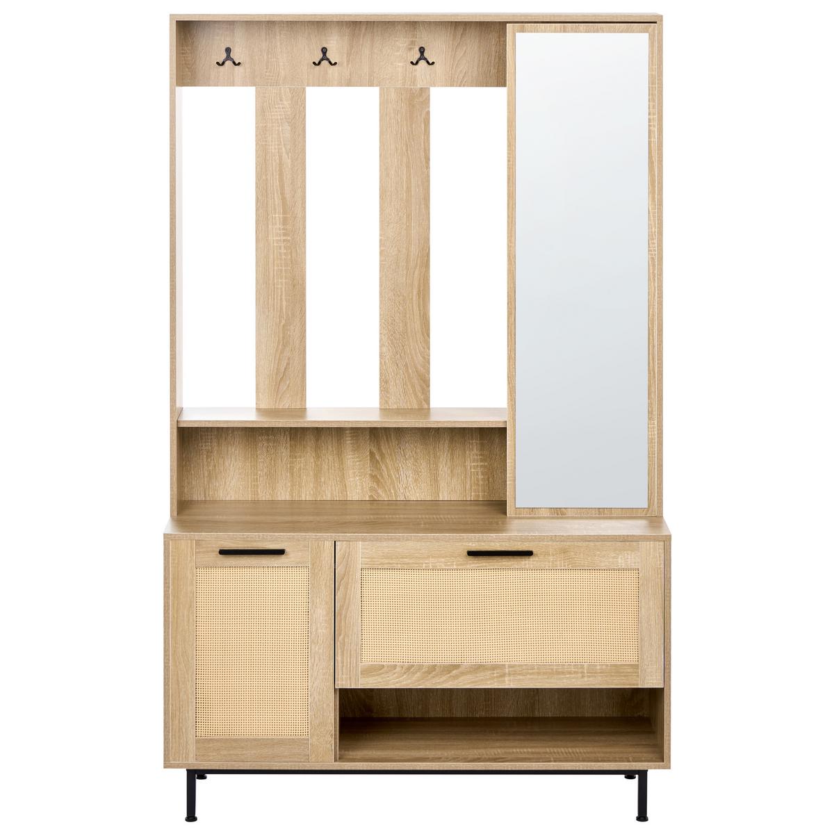 FLUR-SET Hellbraun Maleny - Hellbraun/Braun, Holzwerkstoff (112/179/35cm) - Beliani