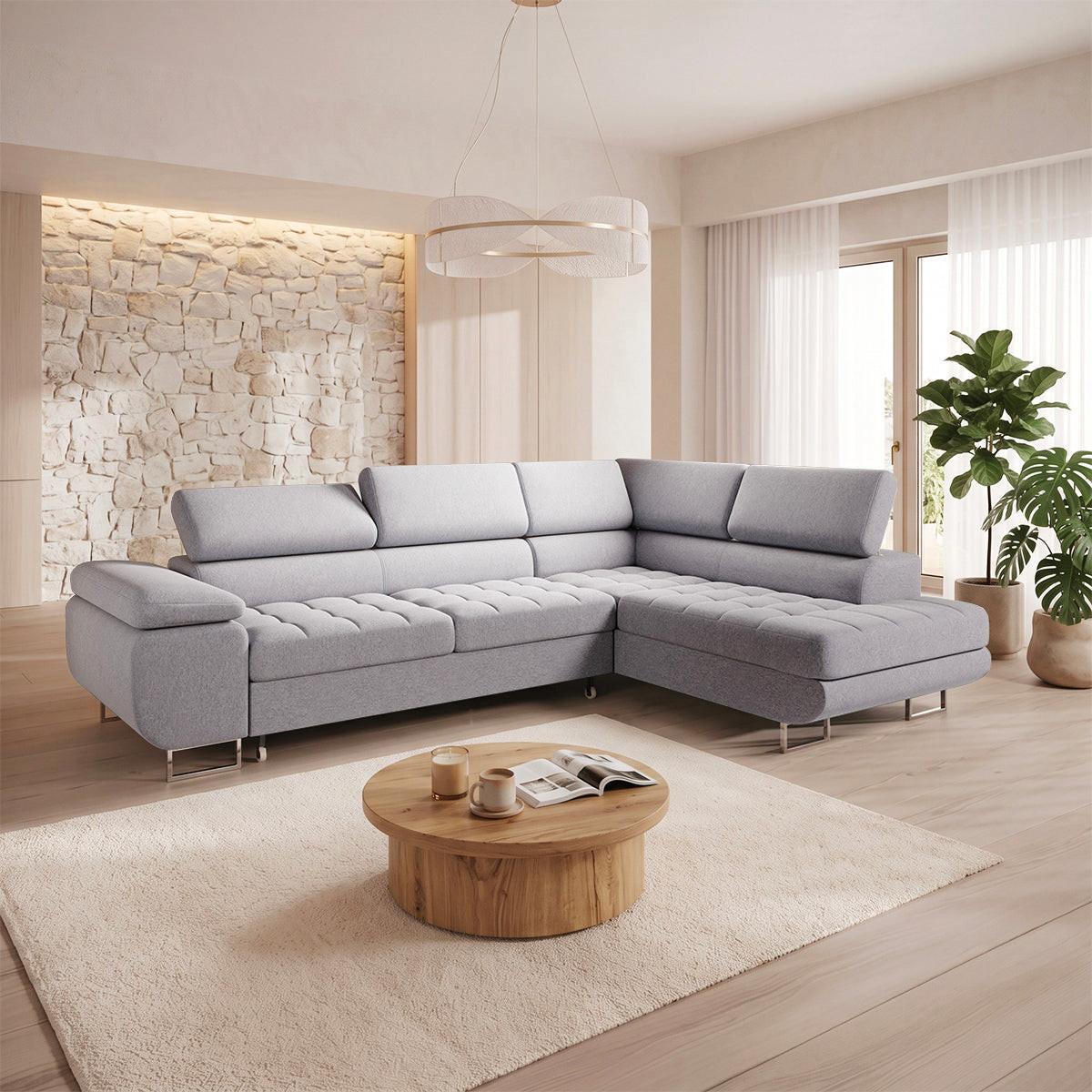 ECKSOFA Eden 4 Sitzplätze Grau - Grau, Textil (271/201cm) - Petits-meubles