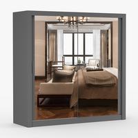 KLEIDERSCHRANK Milan 203 cm, 203/215/64, 2-türig, grau - Grau, Holzwerkstoff (203/215/64cm) - imoebel24